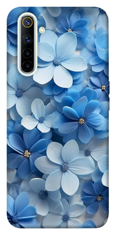 Чехол на Realme 6 Синие цветы фото 1 из 1