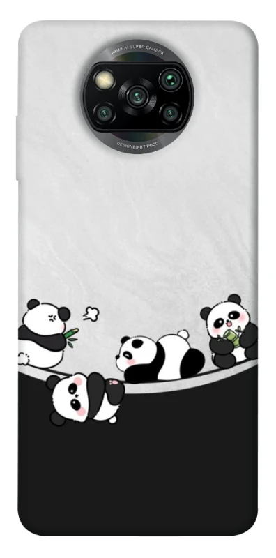 Чохол на Xiaomi Poco X3 NFC / Poco X3 Pro Four pandas фото 1 з 1