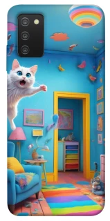 Чохол на Samsung Galaxy A03s crazy cat фото 1 з 1