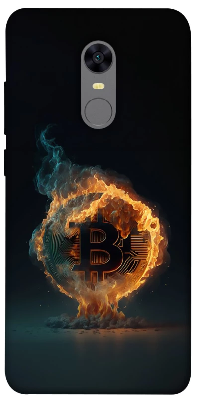 Чохол на Xiaomi Redmi 5 Plus / Redmi Note 5 (Single Camera) Fire Bitcoin фото 1 з 1