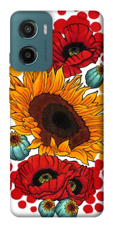 Чохол на Motorola Moto G06 Соняшники та маки фото 1 з 1