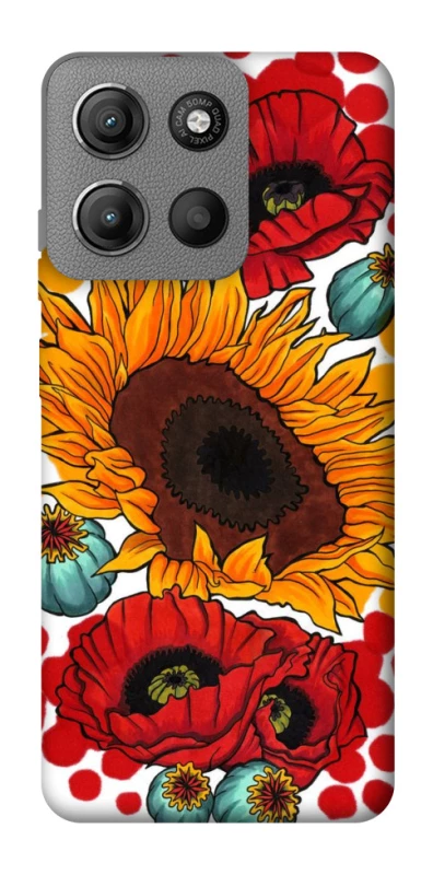 Чохол на Motorola Moto G15 Power Соняшники та маки фото 1 з 1