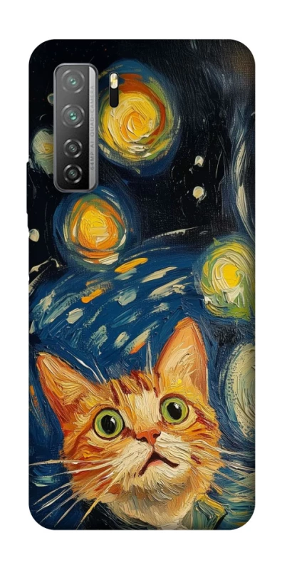 Чехол на Huawei Nova 7 SE paint cat фото 1 из 1