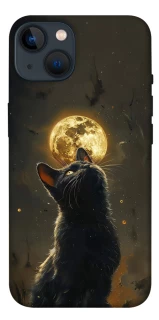 Чохол на Apple iPhone 13 (6.1") Кіт під місяцем v2 фото 1 з 1