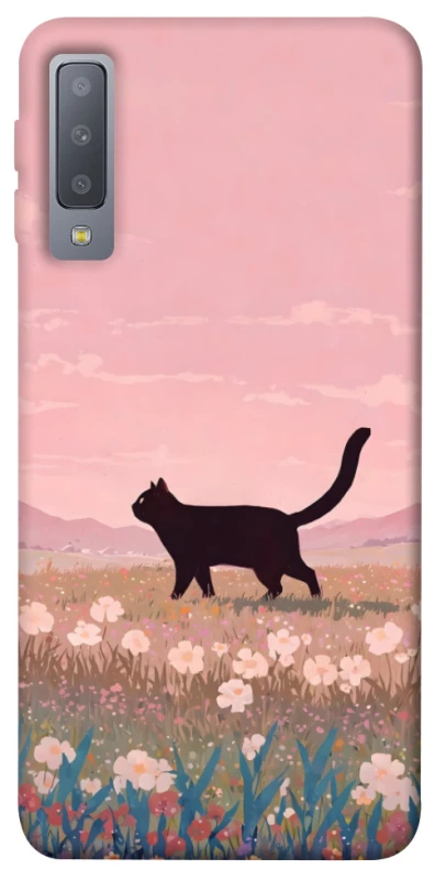 Чохол на Samsung A750 Galaxy A7 (2018) cat on a field фото 1 з 1