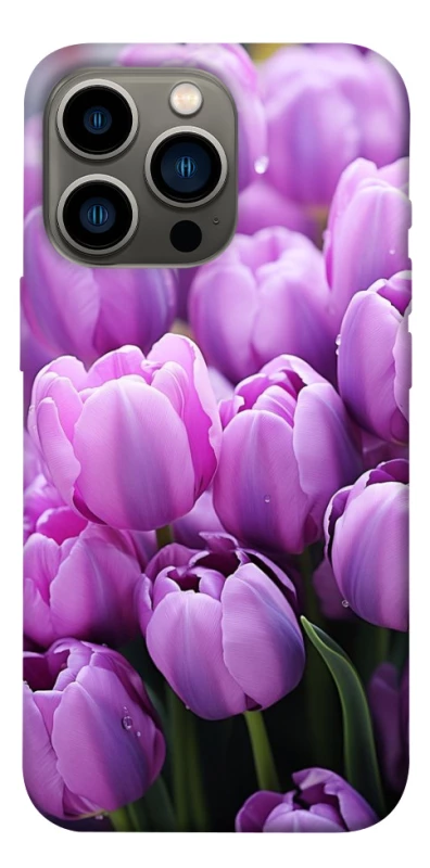 Чехол на Apple iPhone 13 Pro (6.1") Фиолетовые тюльпаны фото 1 из 1