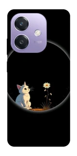 Чехол на Oppo A3 4G Cat and flower фото 1 из 1