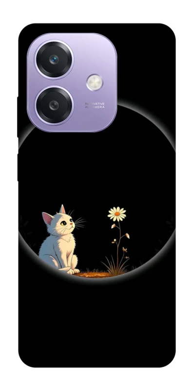 Чехол на Oppo A40m Cat and flower фото 1 из 1