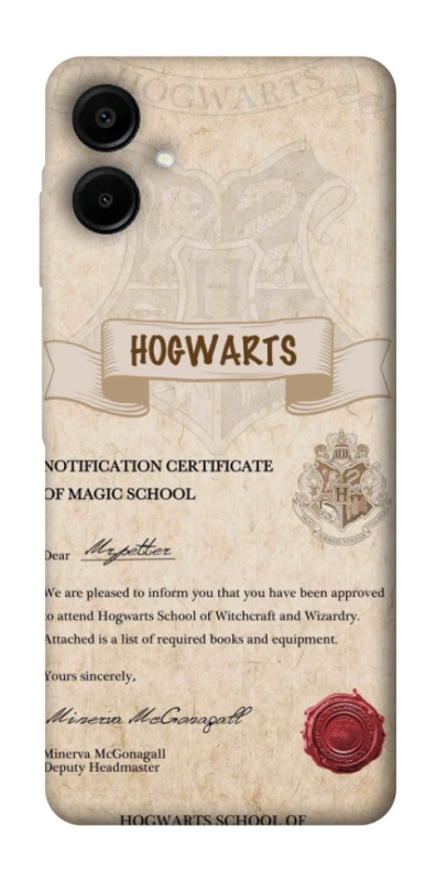 Чохол на Samsung Galaxy A07 The Hogwarts acceptance letter фото 1 з 1