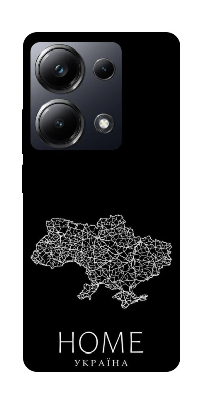 Чохол на Xiaomi Poco M6 Pro 4G Ukraine black map фото 1 з 1
