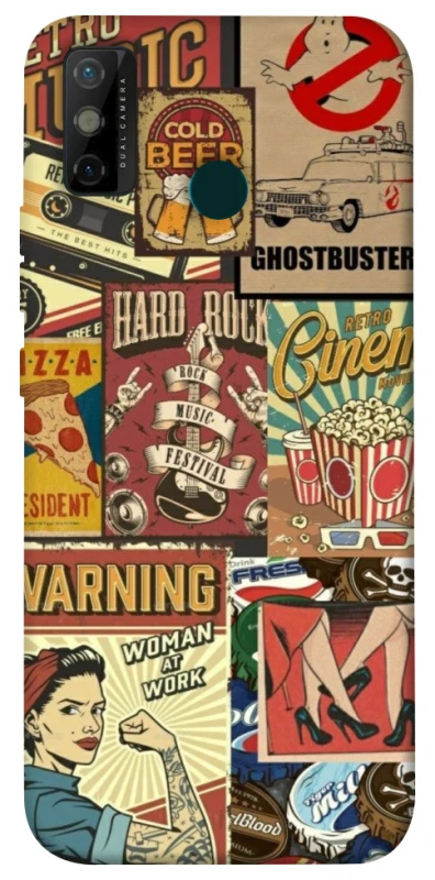 Чохол на TECNO Spark 6 Go Retro collage ver.2 фото 1 з 1