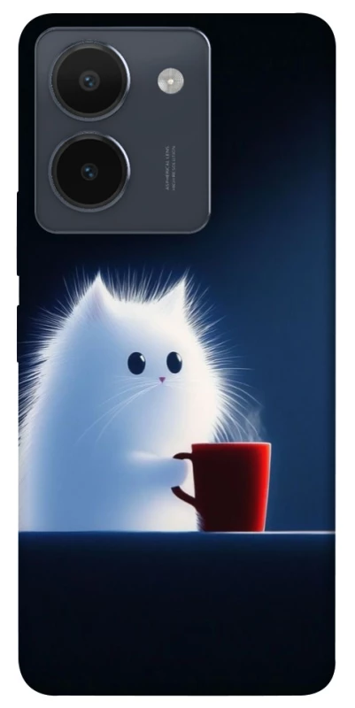 Чохол на Vivo Y36 Чохол кіт з кавою фото 1 з 1