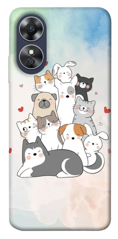 Чохол на Oppo A17 Funny Pets ver.2 фото 1 з 1