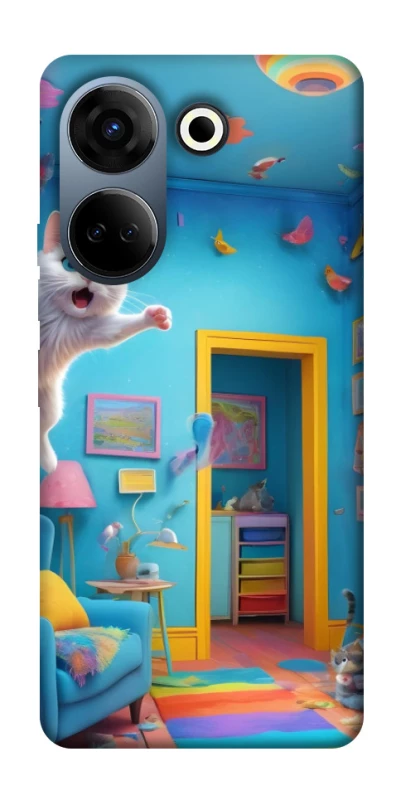 Чохол на TECNO Camon 20 Pro (CK7n) crazy cat фото 1 з 1