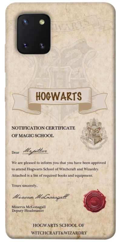 Чехол на Samsung Galaxy Note 10 Lite (A81) The Hogwarts acceptance letter фото 1 из 1