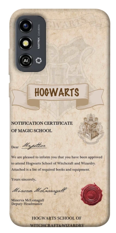 Чохол на ZTE Blade A53 The Hogwarts acceptance letter фото 1 з 1