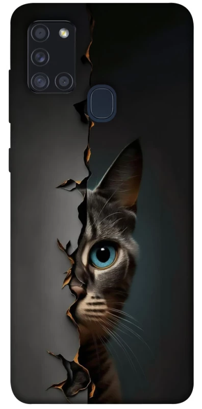 Чохол на Samsung Galaxy A21s Кіт-підглядач v2 фото 1 з 1