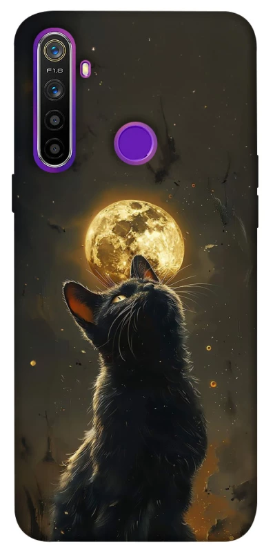Чехол на Realme 5 Кот под луной v2 фото 1 из 1
