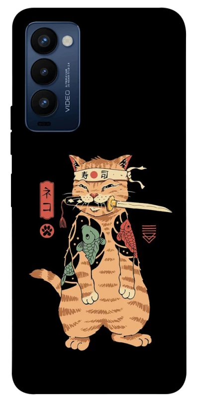 Чохол на TECNO Camon 18 Кіт-самурай фото 1 з 1