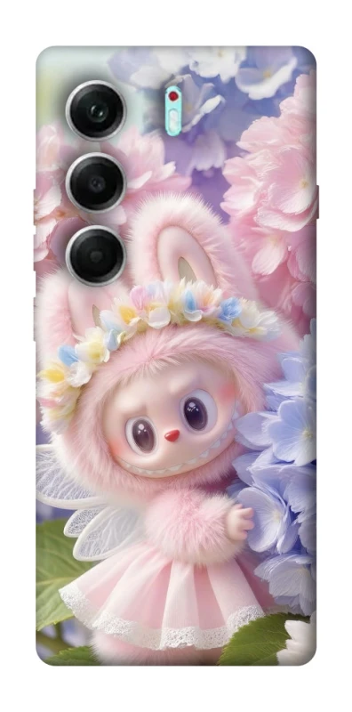 Чохол на Tecno Camon 40 Pro 5G Labubu & Flowers ver.1 фото 1 з 1