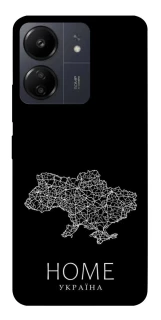 Чохол на Xiaomi Poco C65 Ukraine black map фото 1 з 1
