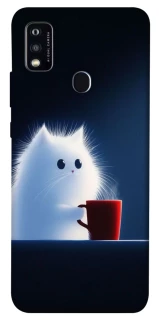 Чехол на ZTE Blade A51 Чехол кот с кофе фото 1 из 1