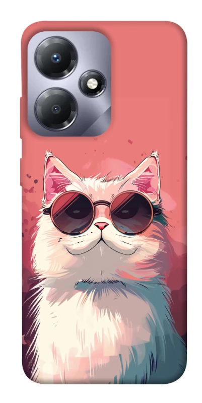 Чехол на Infinix Hot 30 Сat with glasses фото 1 из 1
