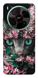 Чохол на ZTE Nubia V70 Max Кіт в квітах фото 1 з 1