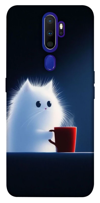 Чохол на Oppo A5 (2020) / Oppo A9 (2020) Чохол кіт з кавою фото 1 з 1
