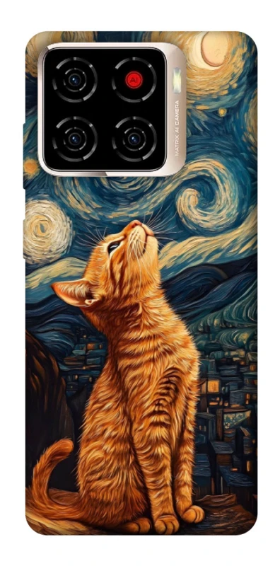 Чохол на ZTE Blade A56 van gogh cat фото 1 з 1