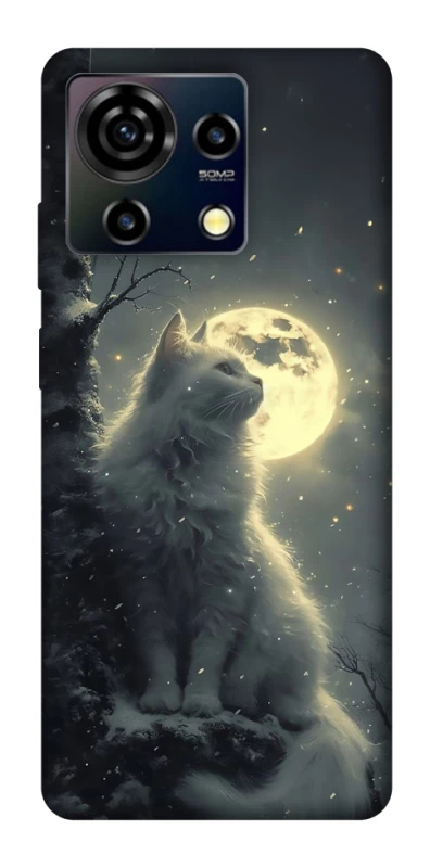 Чохол на ZTE Blade V50 Vita Кіт під місяцем фото 1 з 1