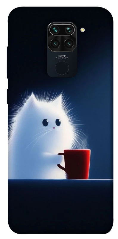 Чохол на Xiaomi Redmi Note 9 / Redmi 10X Чохол кіт з кавою фото 1 з 1