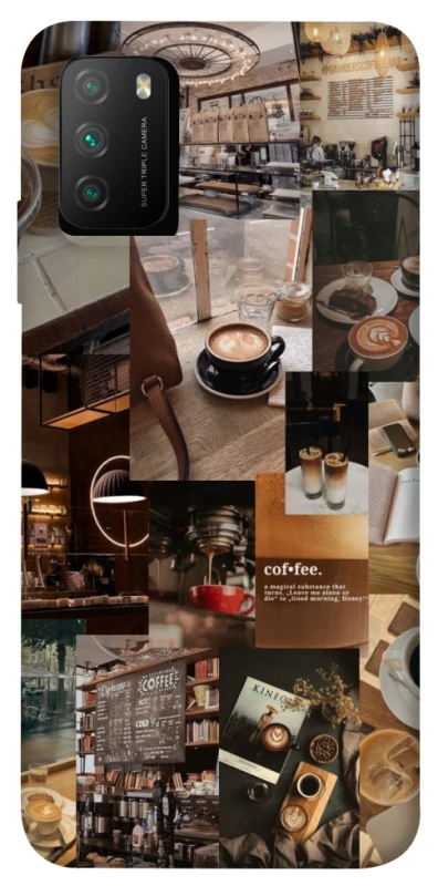 Чохол на Xiaomi Poco M3 Coffee collage ver.2 фото 1 з 1