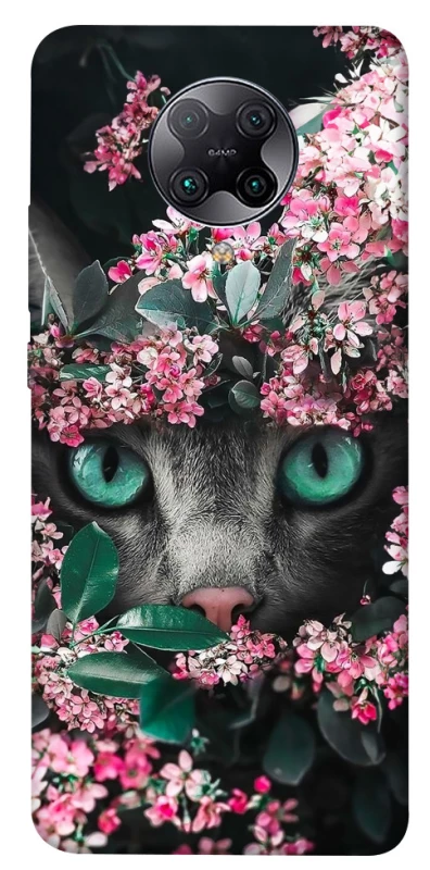 Чехол на Xiaomi Redmi K30 Pro / Poco F2 Pro Кот в цветах фото 1 из 1