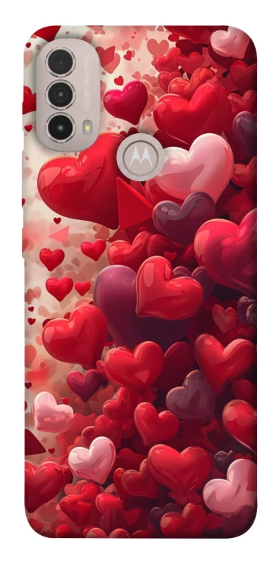 Чохол на Motorola Moto E40 Many hearts фото 1 з 1
