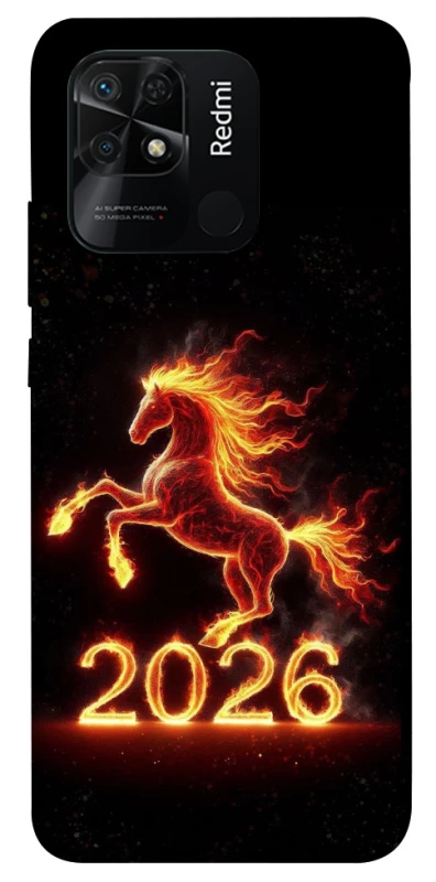 Чохол на Xiaomi Redmi 10C Red Fire Horse ver.1 фото 1 з 1