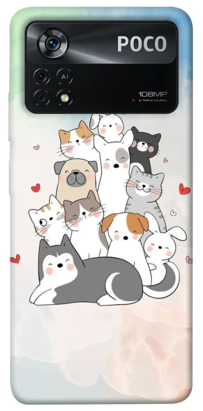 Чехол на Xiaomi Poco X4 Pro 5G Funny Pets ver.2 фото 1 из 1