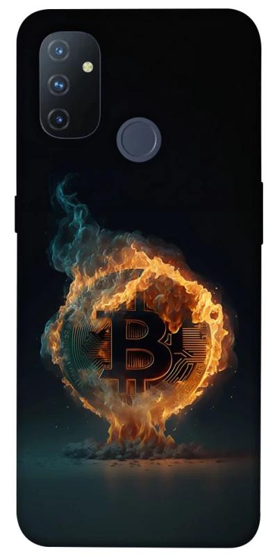 Чохол на OnePlus Nord N100 Fire Bitcoin фото 1 з 1
