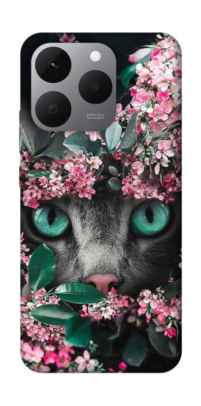 Чохол на Realme 15T Кіт в квітах фото 1 з 1