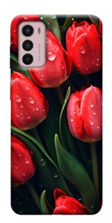Чохол на Motorola Moto G42 Червоні тюльпани фото 1 з 1