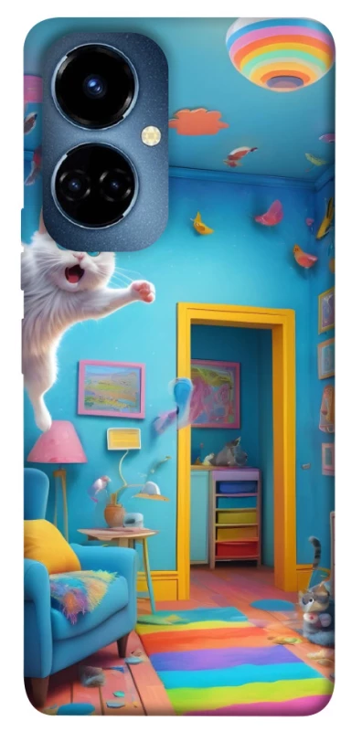 Чохол на TECNO Camon 19 Pro crazy cat фото 1 з 1