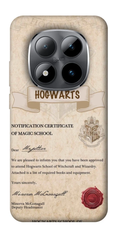 Чохол на Xiaomi Redmi Note 15 Pro 5G The Hogwarts acceptance letter фото 1 з 1