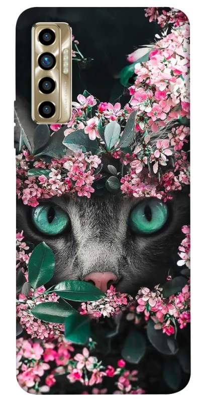 Чехол на TECNO Camon 17P Кот в цветах фото 1 из 1