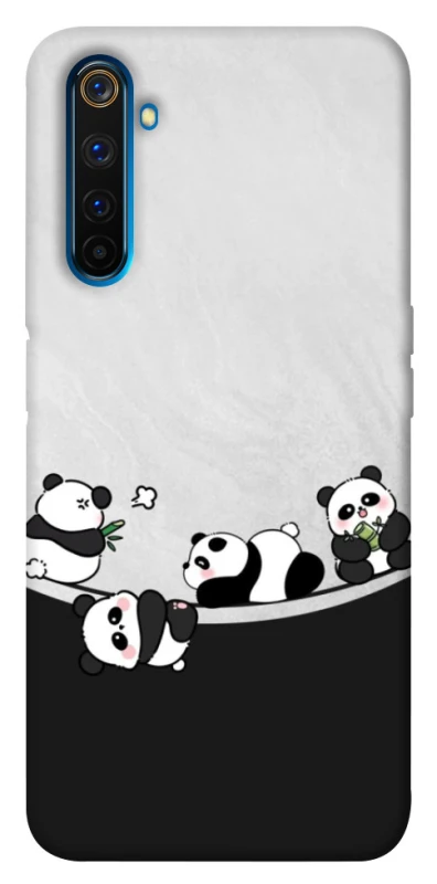 Чохол на Realme 6 Pro Four pandas фото 1 з 1
