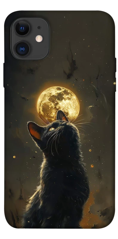 Чохол на Apple iPhone 11 (6.1") Кіт під місяцем v2 фото 1 з 1