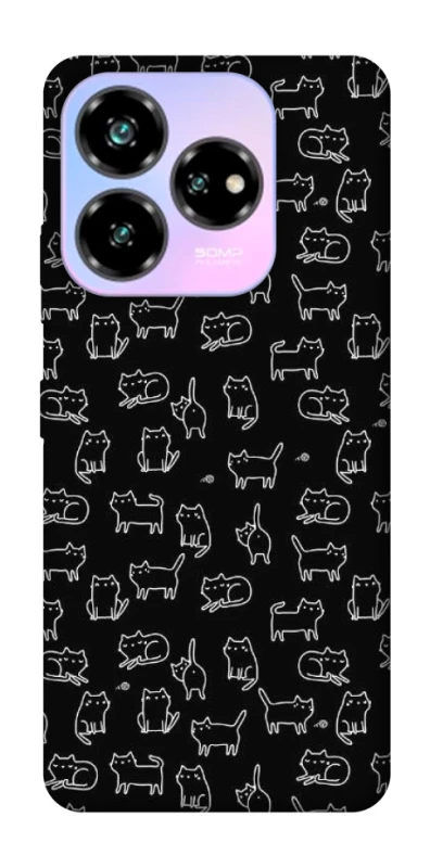 Чохол на ZTE Nubia V60 Black Cats фото 1 Чохол на ZTE Nubia V60 Black Cats фото 1 з 1