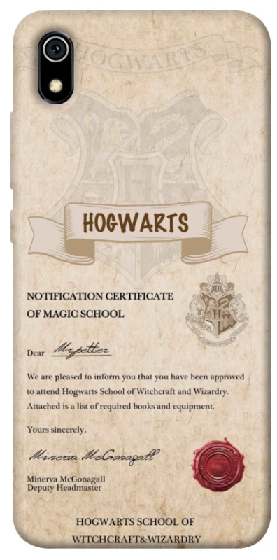 Чехол на Xiaomi Redmi 7A The Hogwarts acceptance letter фото 1 из 1