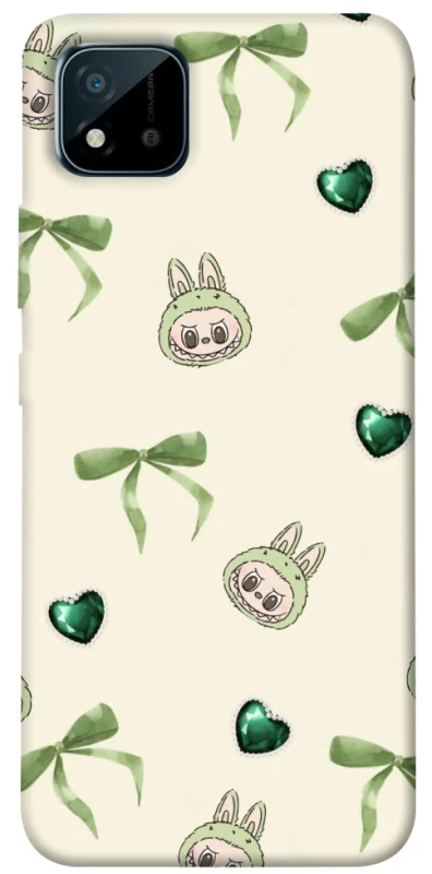 Чехол на Realme C20 Labubu Green Heart фото 1 из 1