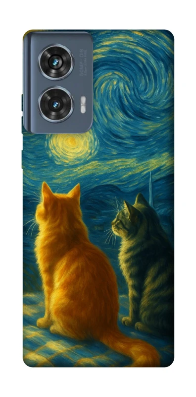 Чохол на Motorola Edge 50 Cats under the stars фото 1 Чохол на Motorola Edge 50 Cats under the stars фото 1 з 1