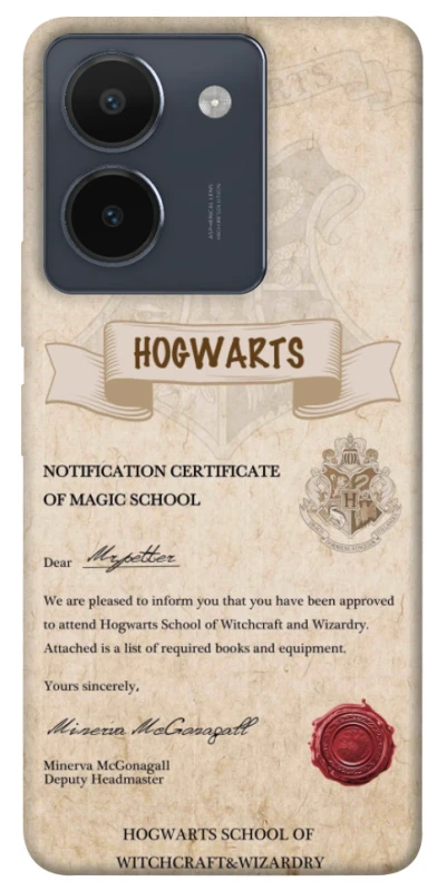Чехол на Vivo Y36 The Hogwarts acceptance letter фото 1 из 1